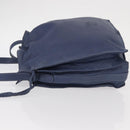 LOEWE Anagram Shoulder Bag Leather Blue Gold Auth ka124-4