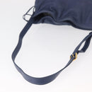 LOEWE Anagram Shoulder Bag Leather Blue Gold Auth ka124-7