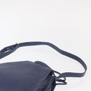LOEWE Anagram Shoulder Bag Leather Blue Gold Auth ka124-8