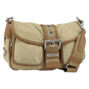PRADA Shoulder Bag Nylon Beige Silver Auth ka1242-1