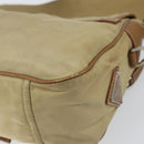 PRADA Shoulder Bag Nylon Beige Silver Auth ka1242-15