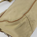 PRADA Shoulder Bag Nylon Beige Silver Auth ka1242-16
