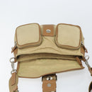 PRADA Shoulder Bag Nylon Beige Silver Auth ka1242-19