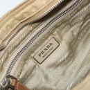 PRADA Shoulder Bag Nylon Beige Silver Auth ka1242-21