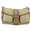 PRADA Shoulder Bag Nylon Beige Silver Auth ka1242-13