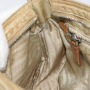 PRADA Shoulder Bag Nylon Beige Silver Auth ka1242-23