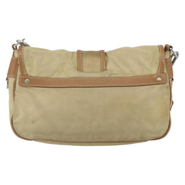 PRADA Shoulder Bag Nylon Beige Silver Auth ka1242 - 0