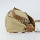 PRADA Shoulder Bag Nylon Beige Silver Auth ka1242-3