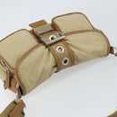 PRADA Shoulder Bag Nylon Beige Silver Auth ka1242-6