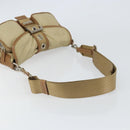 PRADA Shoulder Bag Nylon Beige Silver Auth ka1242-7