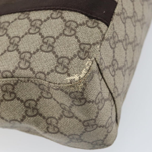 GUCCI GG Supreme Tote Bag PVC Beige Silver 141976 Auth ka1243