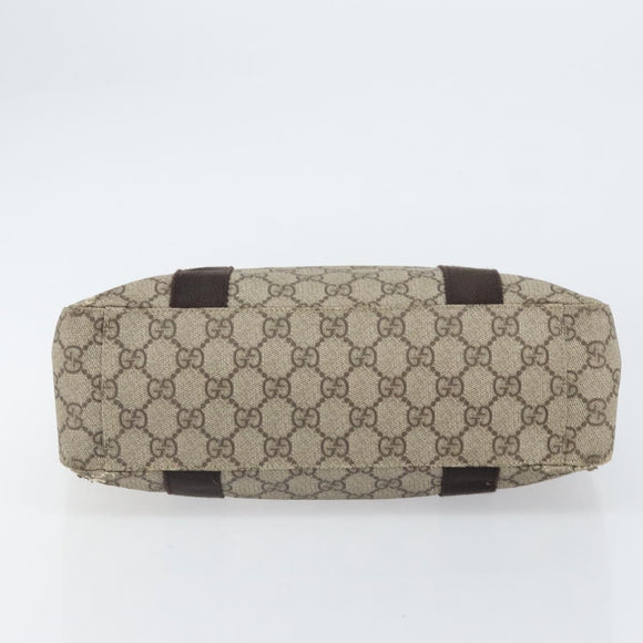 GUCCI GG Supreme Tote Bag PVC Beige Silver 141976 Auth ka1243