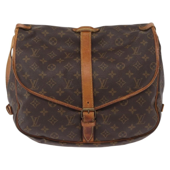 LOUIS VUITTON Monogram Saumur 35 Shoulder Bag M42254 LV Auth ka1244