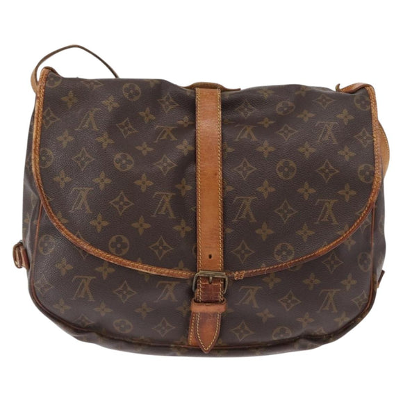 LOUIS VUITTON Monogram Saumur 35 Shoulder Bag M42254 LV Auth ka1244
