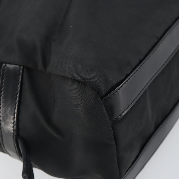PRADA Hand Bag Nylon Black Silver Auth ka1246