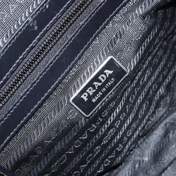 PRADA Hand Bag Nylon Black Silver Auth ka1246