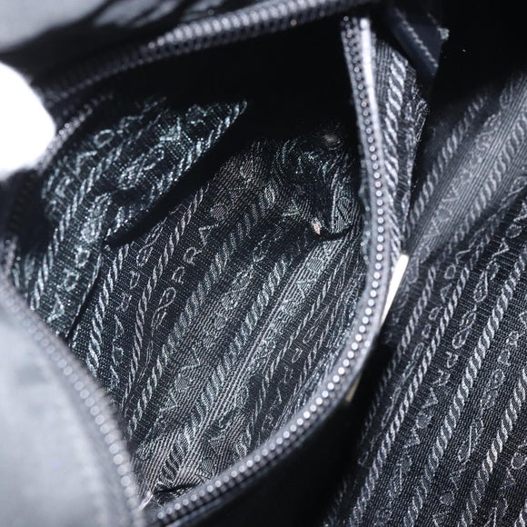 PRADA Hand Bag Nylon Black Silver Auth ka1246