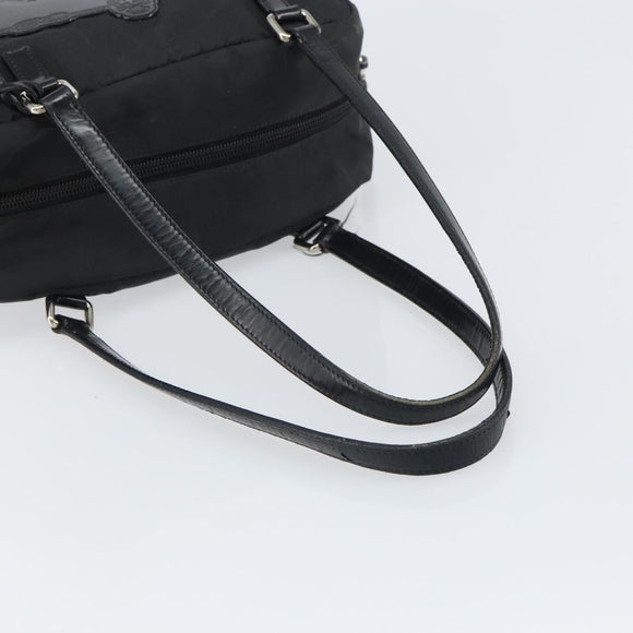 PRADA Hand Bag Nylon Black Silver Auth ka1246