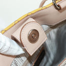 Salvatore Ferragamo Hand Bag Patent leather Yellow Silver Auth ka1247-16