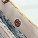 Salvatore Ferragamo Hand Bag Patent leather Yellow Silver Auth ka1247-17