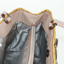 Salvatore Ferragamo Hand Bag Patent leather Yellow Silver Auth ka1247-19