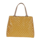 Salvatore Ferragamo Hand Bag Patent leather Yellow Silver Auth ka1247-3