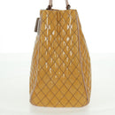 Salvatore Ferragamo Hand Bag Patent leather Yellow Silver Auth ka1247-4