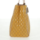 Salvatore Ferragamo Hand Bag Patent leather Yellow Silver Auth ka1247-5