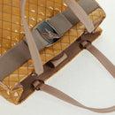Salvatore Ferragamo Hand Bag Patent leather Yellow Silver Auth ka1247-6