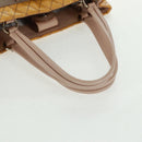 Salvatore Ferragamo Hand Bag Patent leather Yellow Silver Auth ka1247-7