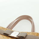 Salvatore Ferragamo Hand Bag Patent leather Yellow Silver Auth ka1247-8