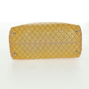 Salvatore Ferragamo Hand Bag Patent leather Yellow Silver Auth ka1247-9