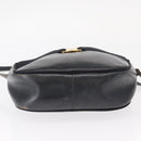 Salvatore Ferragamo Shoulder Bag Leather Navy Gold Auth ka1249-5
