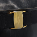 Salvatore Ferragamo Shoulder Bag Leather Navy Gold Auth ka1249-18
