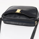 Salvatore Ferragamo Shoulder Bag Leather Navy Gold Auth ka1249-6