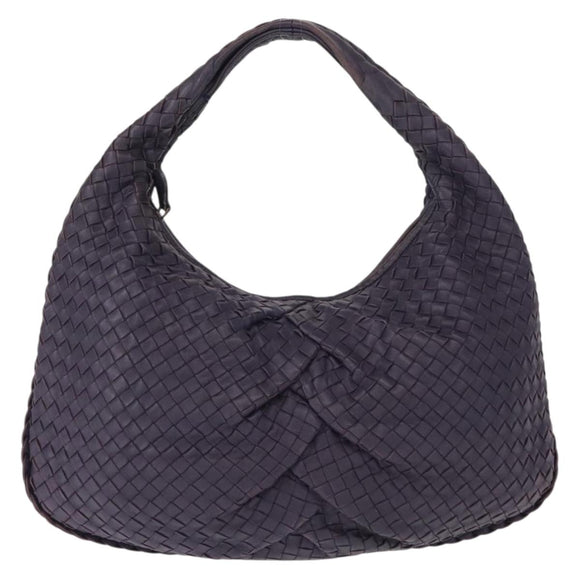 BOTTEGA VENETA INTRECCIATO Hobo Shoulder Bag Leather Purple 115653 Auth ka125