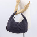 BOTTEGA VENETA INTRECCIATO Hobo Shoulder Bag Leather Purple 115653 Auth ka125-22