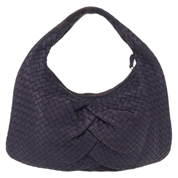 BOTTEGA VENETA INTRECCIATO Hobo Shoulder Bag Leather Purple 115653 Auth ka125