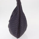 BOTTEGA VENETA INTRECCIATO Hobo Shoulder Bag Leather Purple 115653 Auth ka125-3