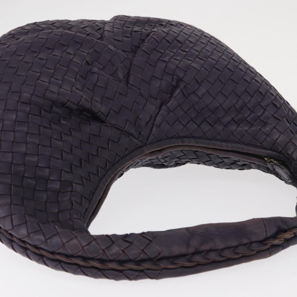 BOTTEGA VENETA INTRECCIATO Hobo Shoulder Bag Leather Purple 115653 Auth ka125