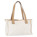 GUCCI GG Supreme Tote Bag PVC White Gold 264221 Auth ka1250-1