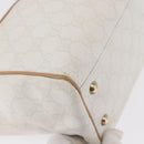 GUCCI GG Supreme Tote Bag PVC White Gold 264221 Auth ka1250-10