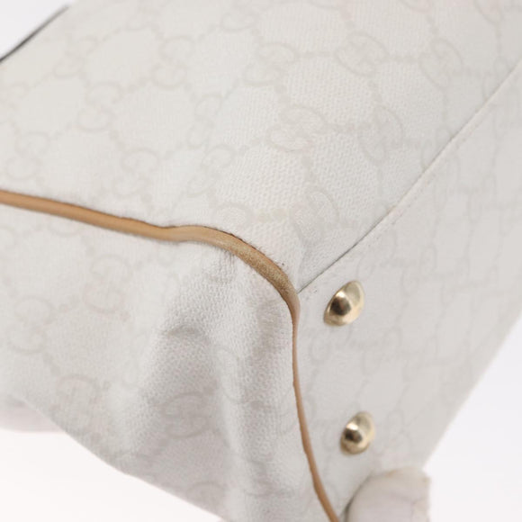GUCCI GG Supreme Tote Bag PVC White Gold 264221 Auth ka1250
