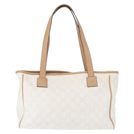 GUCCI GG Supreme Tote Bag PVC White Gold 264221 Auth ka1250 - 0