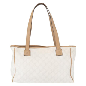 GUCCI GG Supreme Tote Bag PVC White Gold 264221 Auth ka1250 - 0