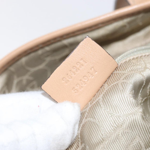 GUCCI GG Supreme Tote Bag PVC White Gold 264221 Auth ka1250