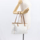 GUCCI GG Supreme Tote Bag PVC White Gold 264221 Auth ka1250-21