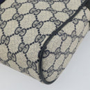 GUCCI GG Supreme Sherry Line Clutch Bag PVC Navy Gold 89 01 012 Auth ka1253-10