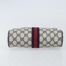 GUCCI GG Supreme Sherry Line Clutch Bag PVC Navy Gold 89 01 012 Auth ka1253-7