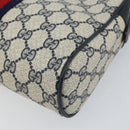 GUCCI GG Supreme Sherry Line Clutch Bag PVC Navy Gold 89 01 012 Auth ka1253-8